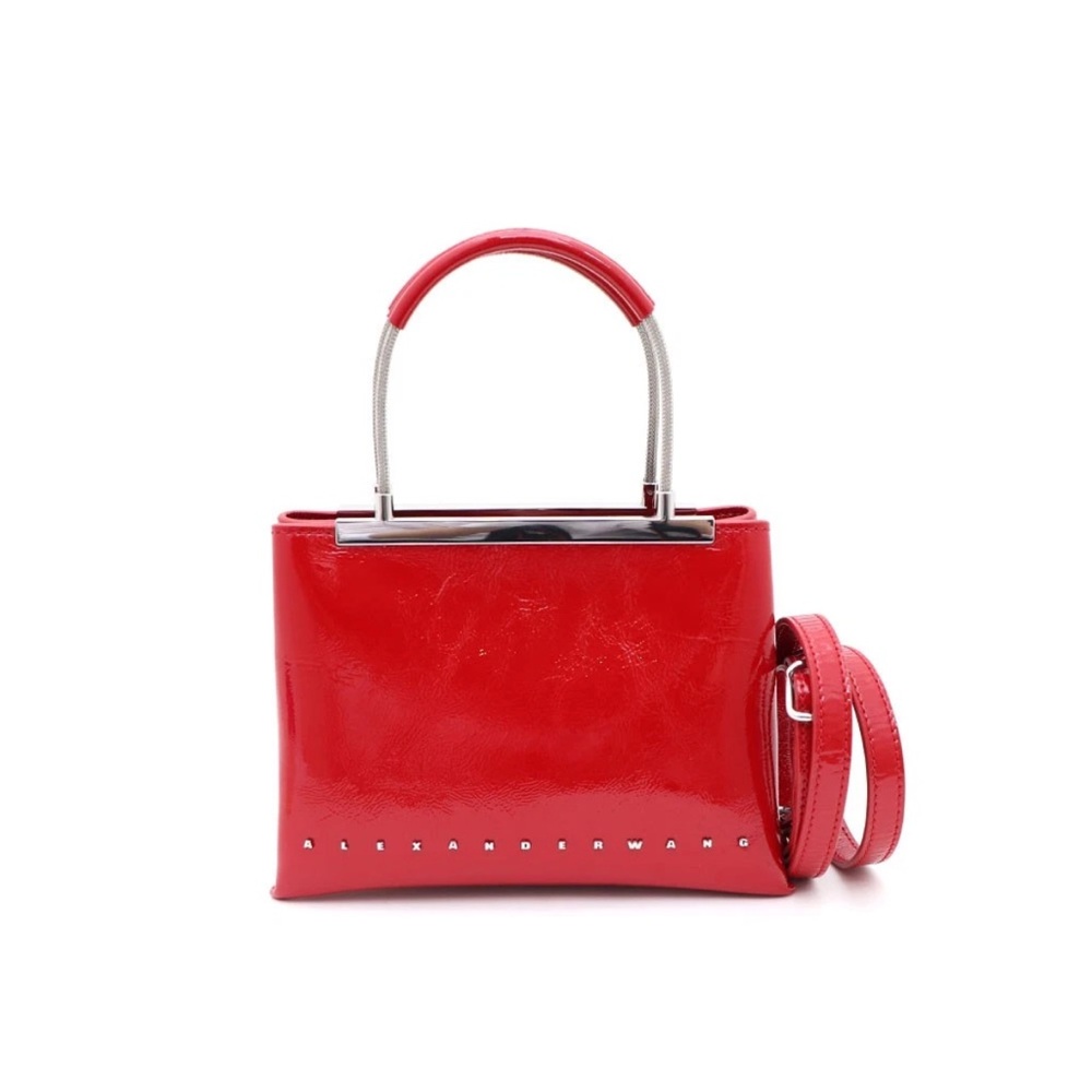 Alexander Wang Patent Dime Small Satchel Bag & Crossbody Glossy Red